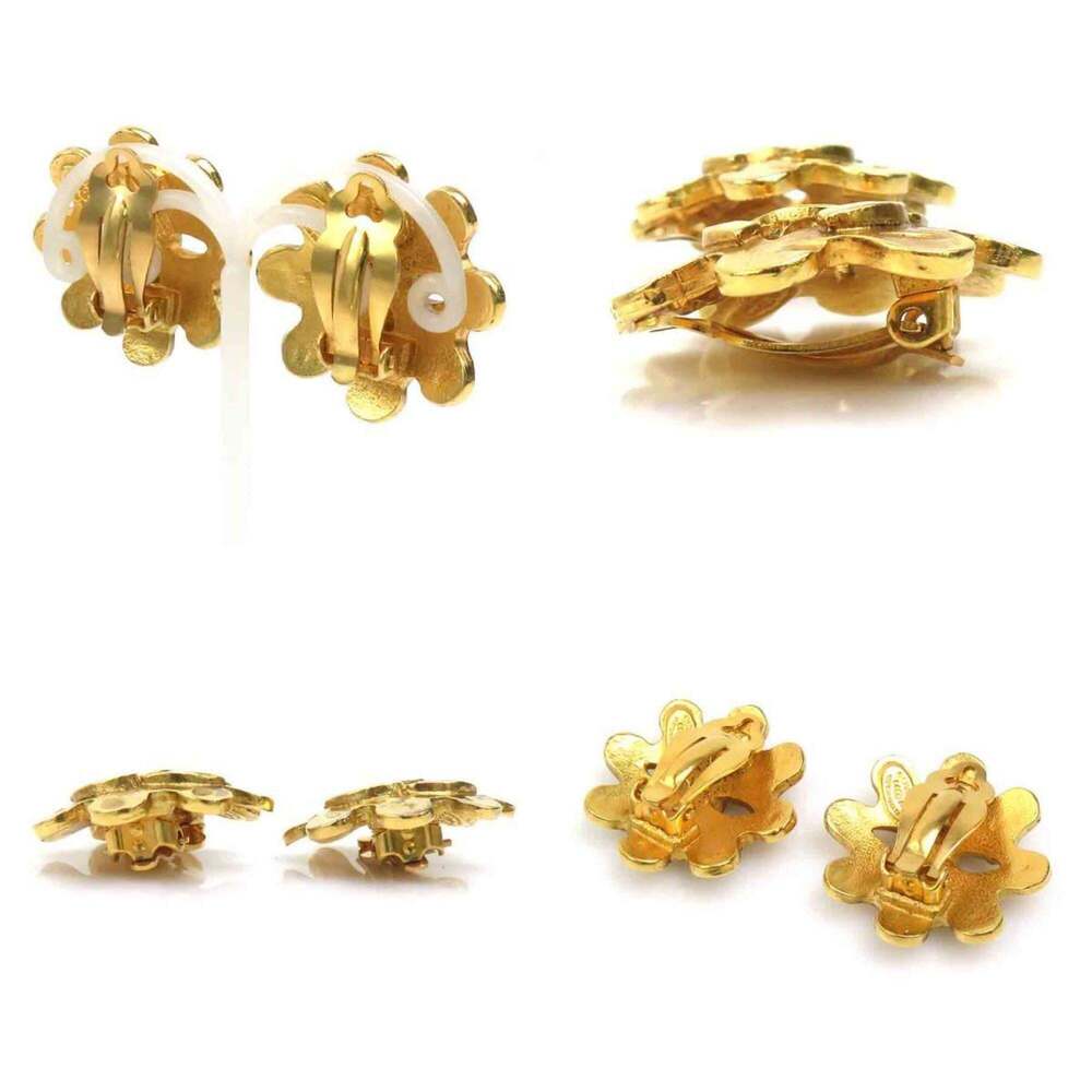 CHANEL Authentic Gold Logo Earrings - Picture 3 of 5